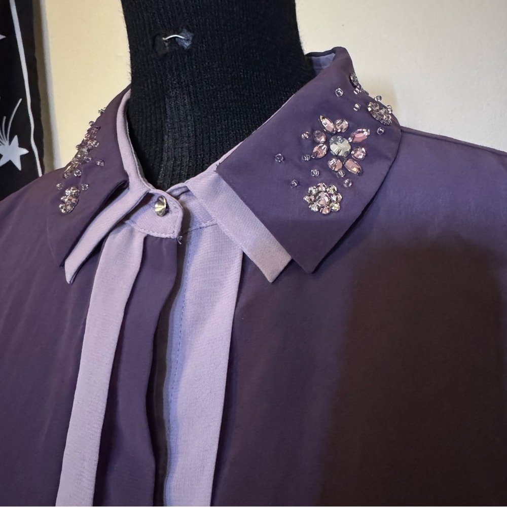 Purple Bedazzled S Button Up Top Long Sleeves Princess Vera Wang Whimsy Fairy